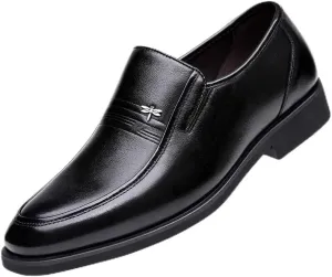 Men's Slip-on Loafers, Leather Men Formal Shoes Luxury Men's Loafers Dress Moccasins Breathable Slip on Black Driving Shoes Plus Size