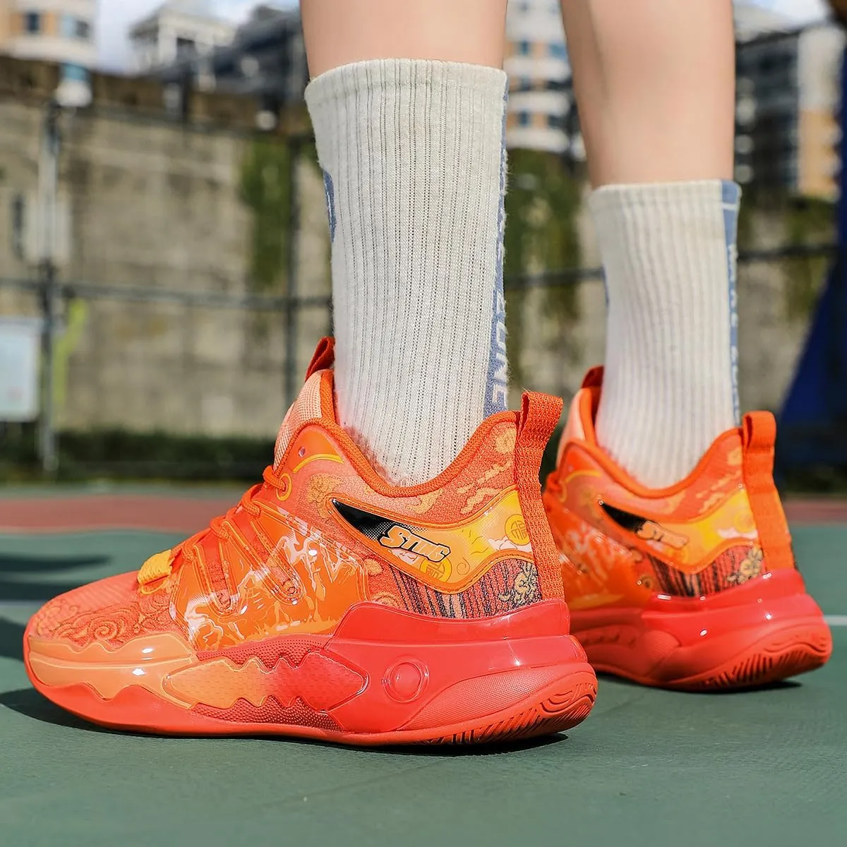 Men's Women's Basketball Shoes Fashion Breathable Sneakers Comfortable Leightweight Running Athletic Lace-Up Non Slip Sport Outdoor Shoe