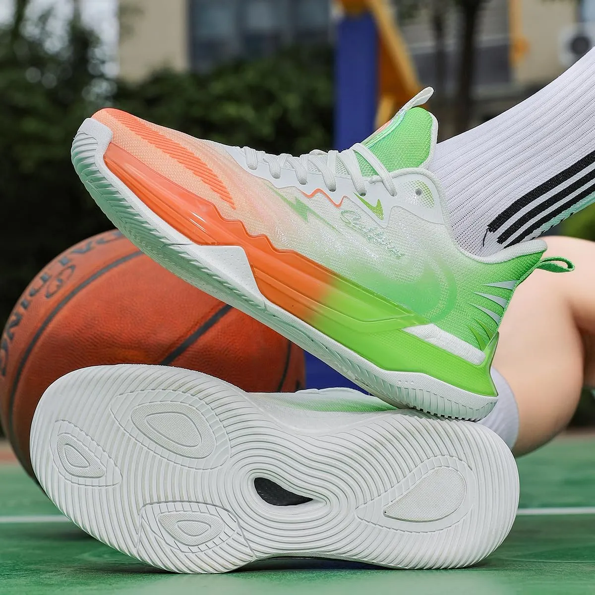 Men's Women's Basketball Shoes Fashion Breathable Sneakers Comfortable Leightweight Running Athletic Lace-Up Non Slip Sport Outdoor Shoe