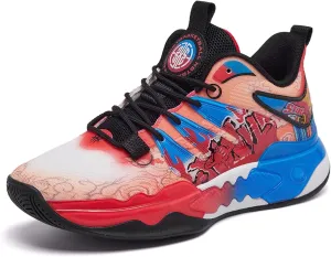 Men's Women's Basketball Shoes Fashion Breathable Sneakers Comfortable Leightweight Running Athletic Lace-Up Non Slip Sport Outdoor Shoe