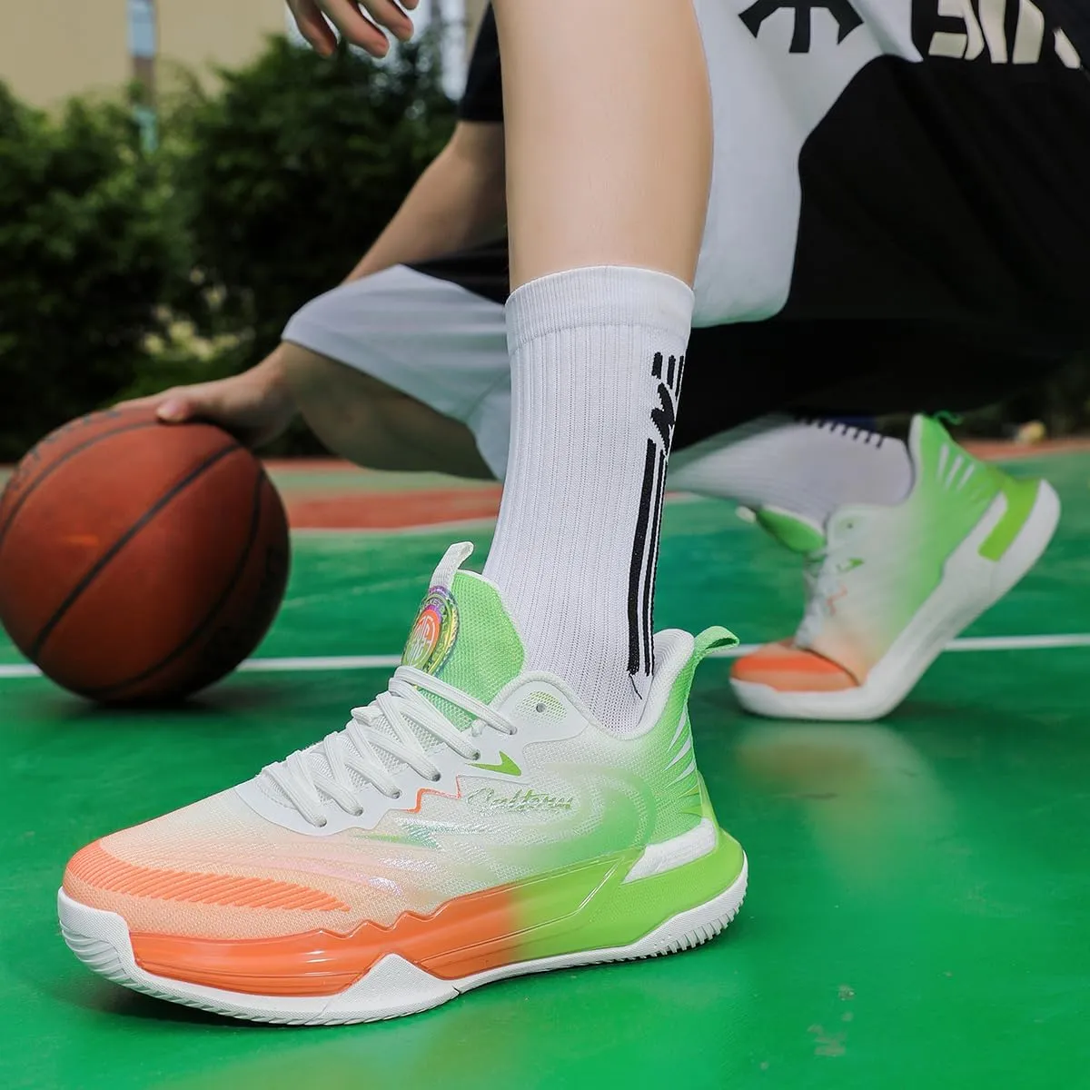 Men's Women's Basketball Shoes Fashion Breathable Sneakers Comfortable Leightweight Running Athletic Lace-Up Non Slip Sport Outdoor Shoe
