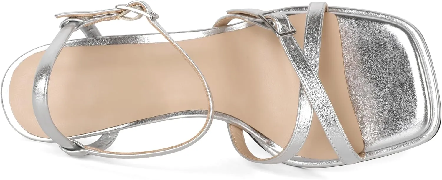 Mettesally Womens Heeled Sandals Slingback Heels Open Toe Strappy Stiletto Ankle Strap High Heels Sandals Summer 3.5 Inches