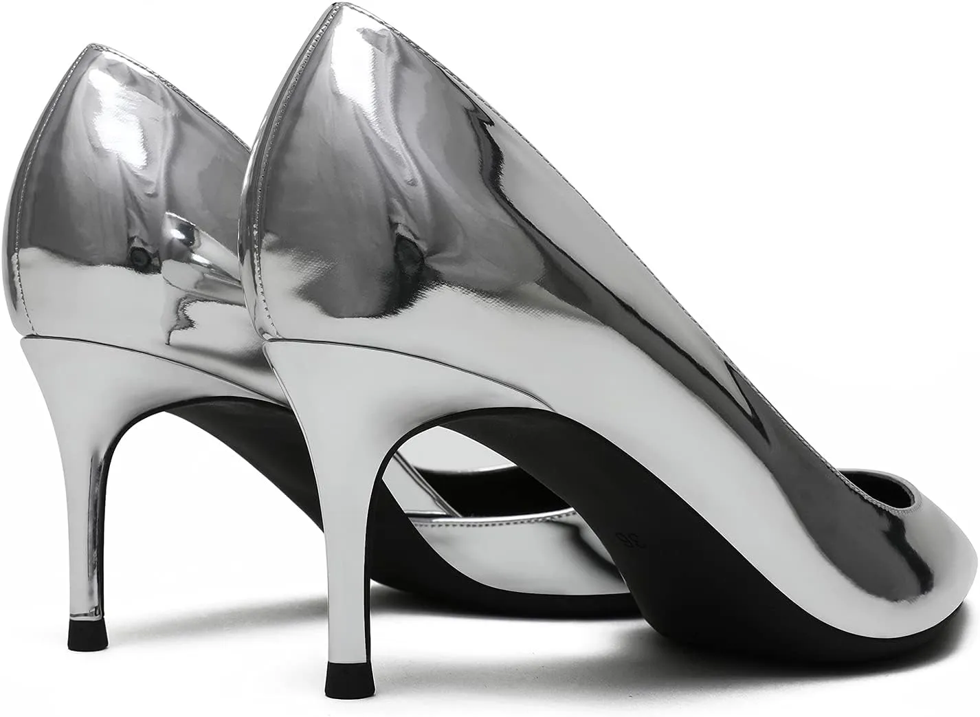 MOOMMO Women D'Orsay Stiletto Pumps Pointed Toe 2 inch High Heel Dress Pumps Patent Leather Slip On Closed Toe Sandals Sexy Dress Shoes Cut-Out Glitter Office Lady Party Weeding Bridal 4-10 M US