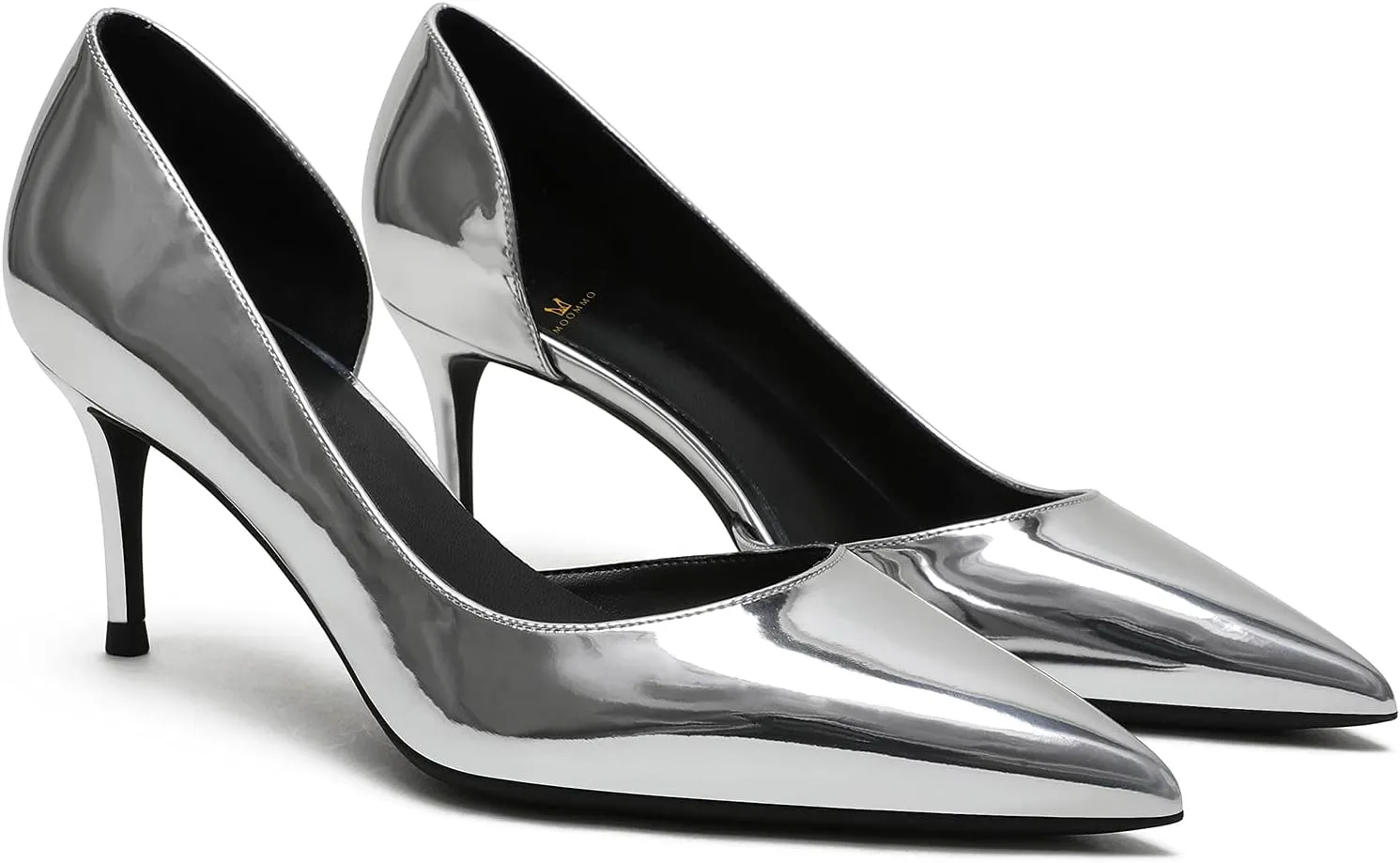 MOOMMO Women D'Orsay Stiletto Pumps Pointed Toe 2 inch High Heel Dress Pumps Patent Leather Slip On Closed Toe Sandals Sexy Dress Shoes Cut-Out Glitter Office Lady Party Weeding Bridal 4-10 M US