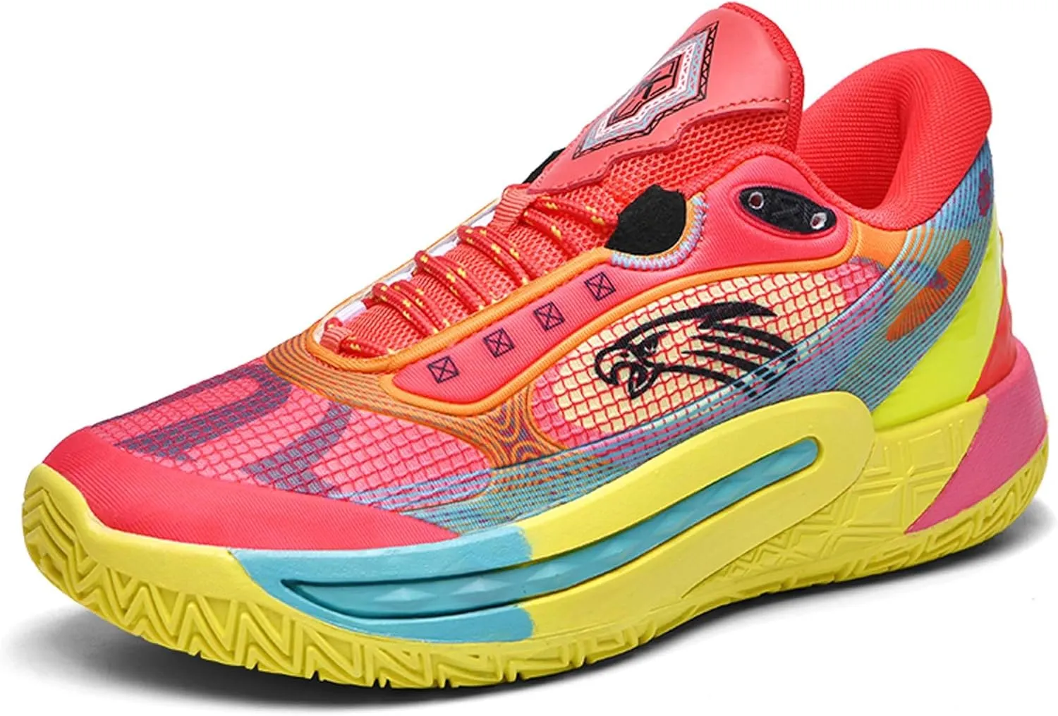 Neutral Fluorescent Basketball Shoes-Fashion Lace-Up-Sports Running Shoes-Non-Slip Fitness Tennis Sneakers-Outdoor Breathable Training Shoes