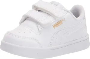 Puma Shuffle Hook and Loop Sneaker, White White-Gray Violet Team Gold, 11 US Unisex Little Kid