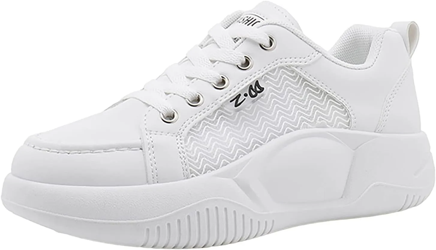 SBGMoSJ Wedge Sneakers for Women White Slip On Shoes Women Comfortable Wide Gym Shoes Women Slip On Womens Black Sneakers Size 9 Retro Womens Black Sneakers 8.5 Orthopedic