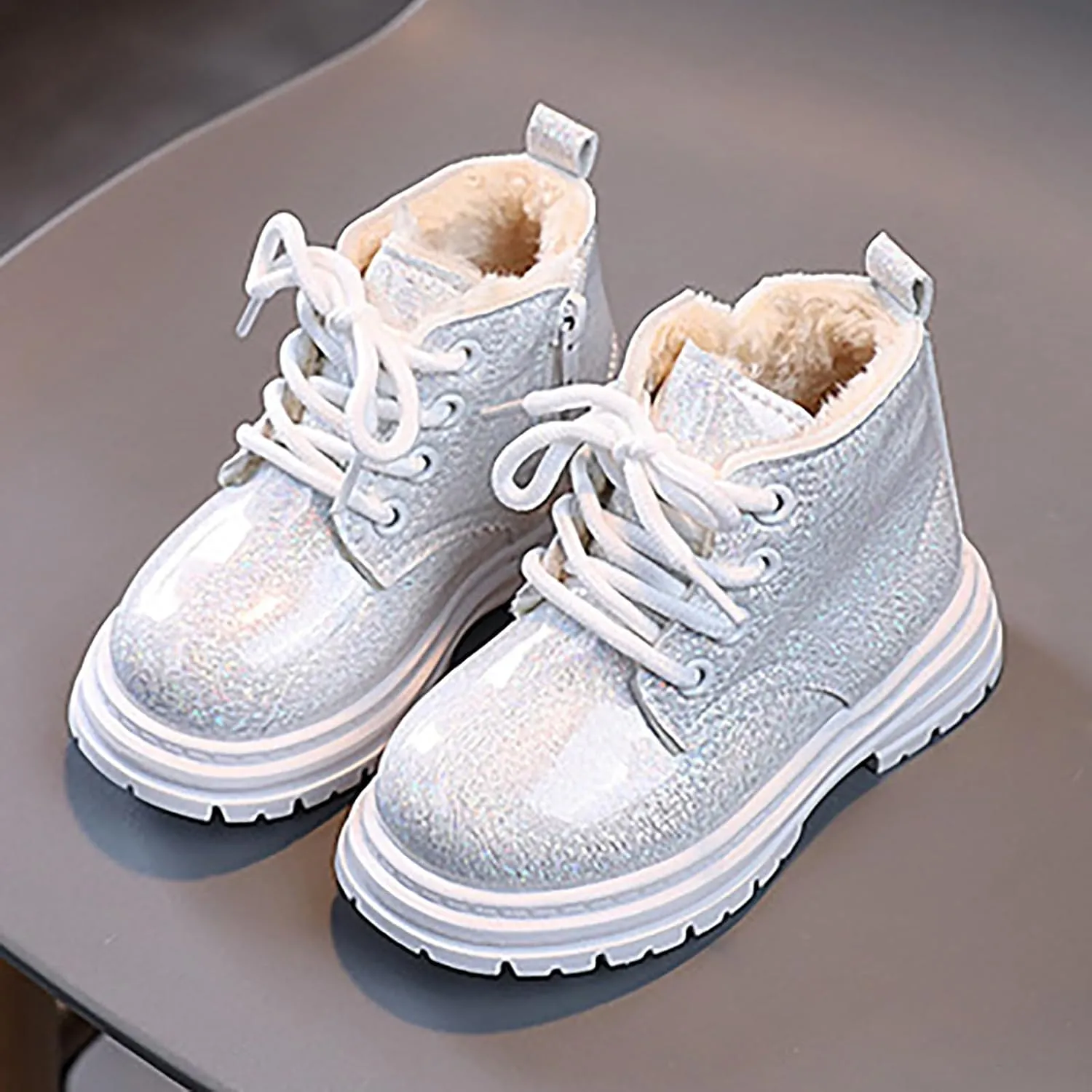 Snow Boots Little Kid Shoes Side Zipper Booties Fashion Boots Low Heel Short Booties Winter Snow Boots