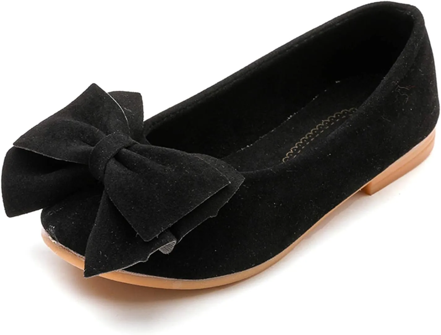 Toddler Slip on Mary Jane lats Little Girls Slip-On Bowknot Princess Tea Party Dance Single Dress Shoes