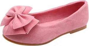 Toddler Slip on Mary Jane lats Little Girls Slip-On Bowknot Princess Tea Party Dance Single Dress Shoes