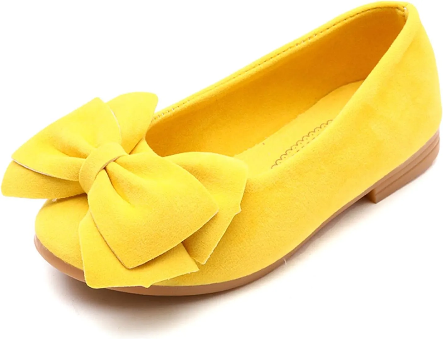 Toddler Slip on Mary Jane lats Little Girls Slip-On Bowknot Princess Tea Party Dance Single Dress Shoes