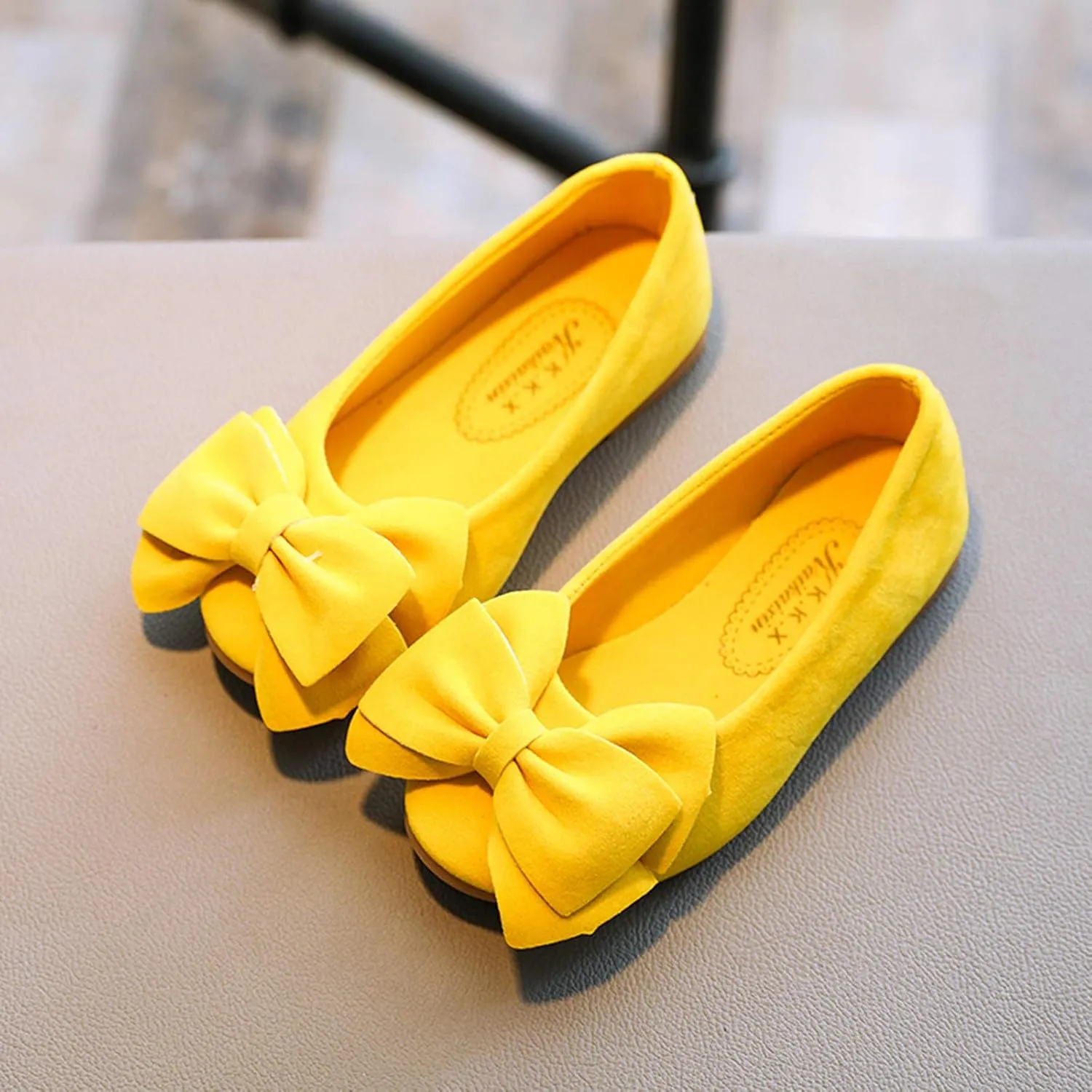 Toddler Slip on Mary Jane lats Little Girls Slip-On Bowknot Princess Tea Party Dance Single Dress Shoes