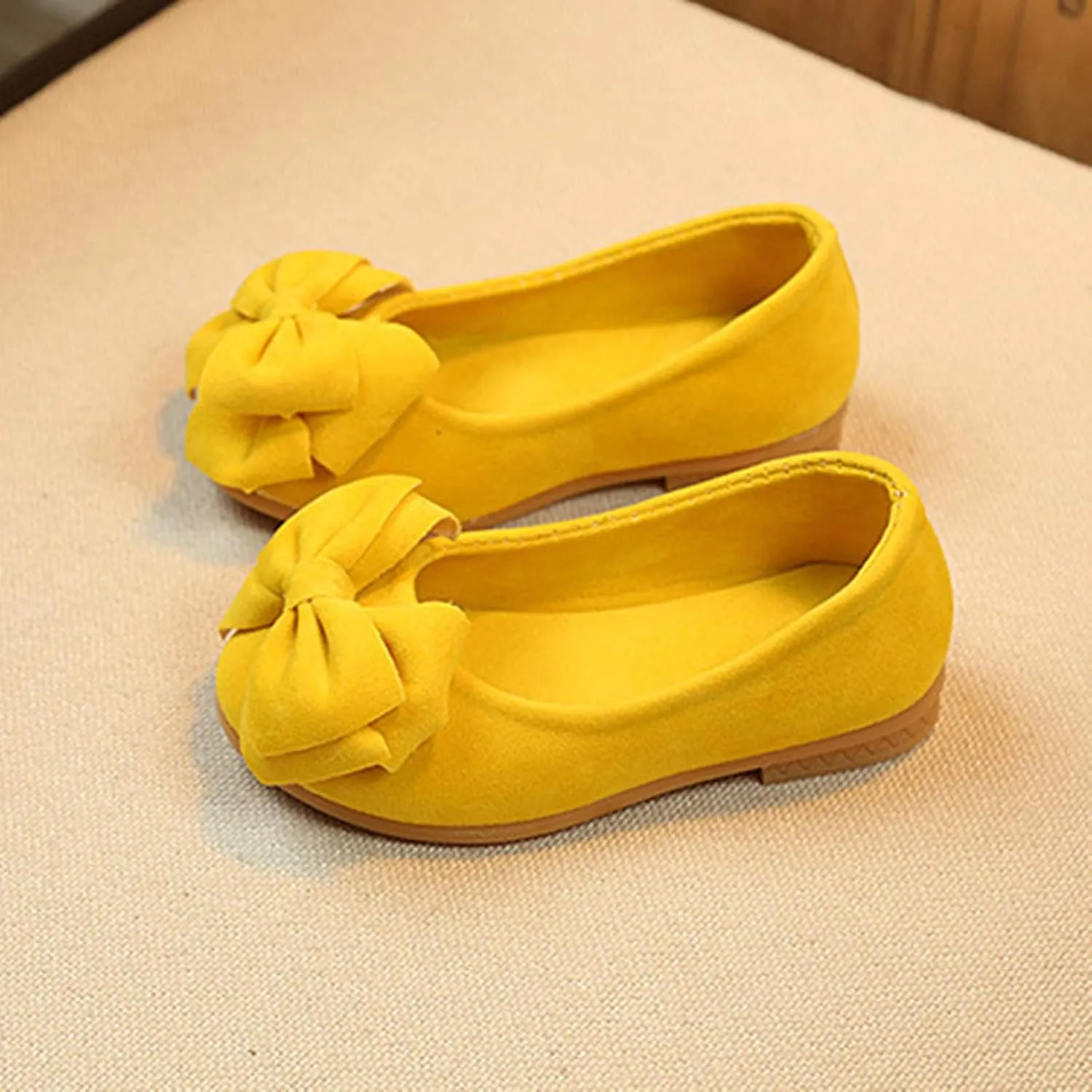Toddler Slip on Mary Jane lats Little Girls Slip-On Bowknot Princess Tea Party Dance Single Dress Shoes