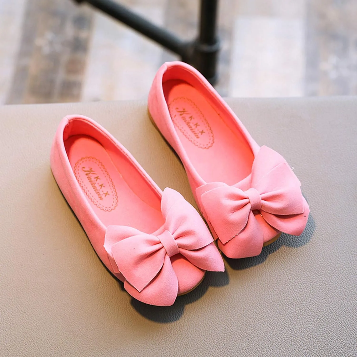 Toddler Slip on Mary Jane lats Little Girls Slip-On Bowknot Princess Tea Party Dance Single Dress Shoes