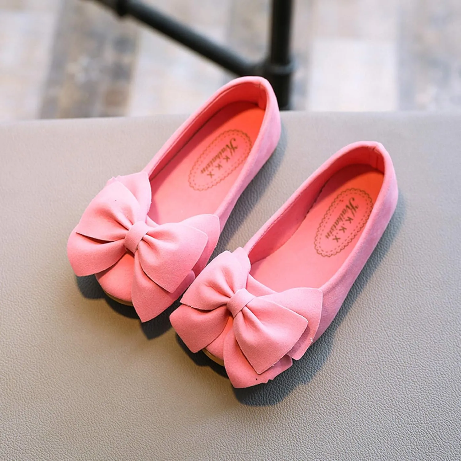 Toddler Slip on Mary Jane lats Little Girls Slip-On Bowknot Princess Tea Party Dance Single Dress Shoes