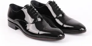 VELLAPAIS Scotland Cap Toe Patent Leather Oxford Dress Shoes