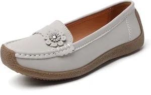 Women's Casual Slip-On Loafers Comfortable Arch Support Flat Sole Everyday Walking Shoes for Women Lightweight Breathable