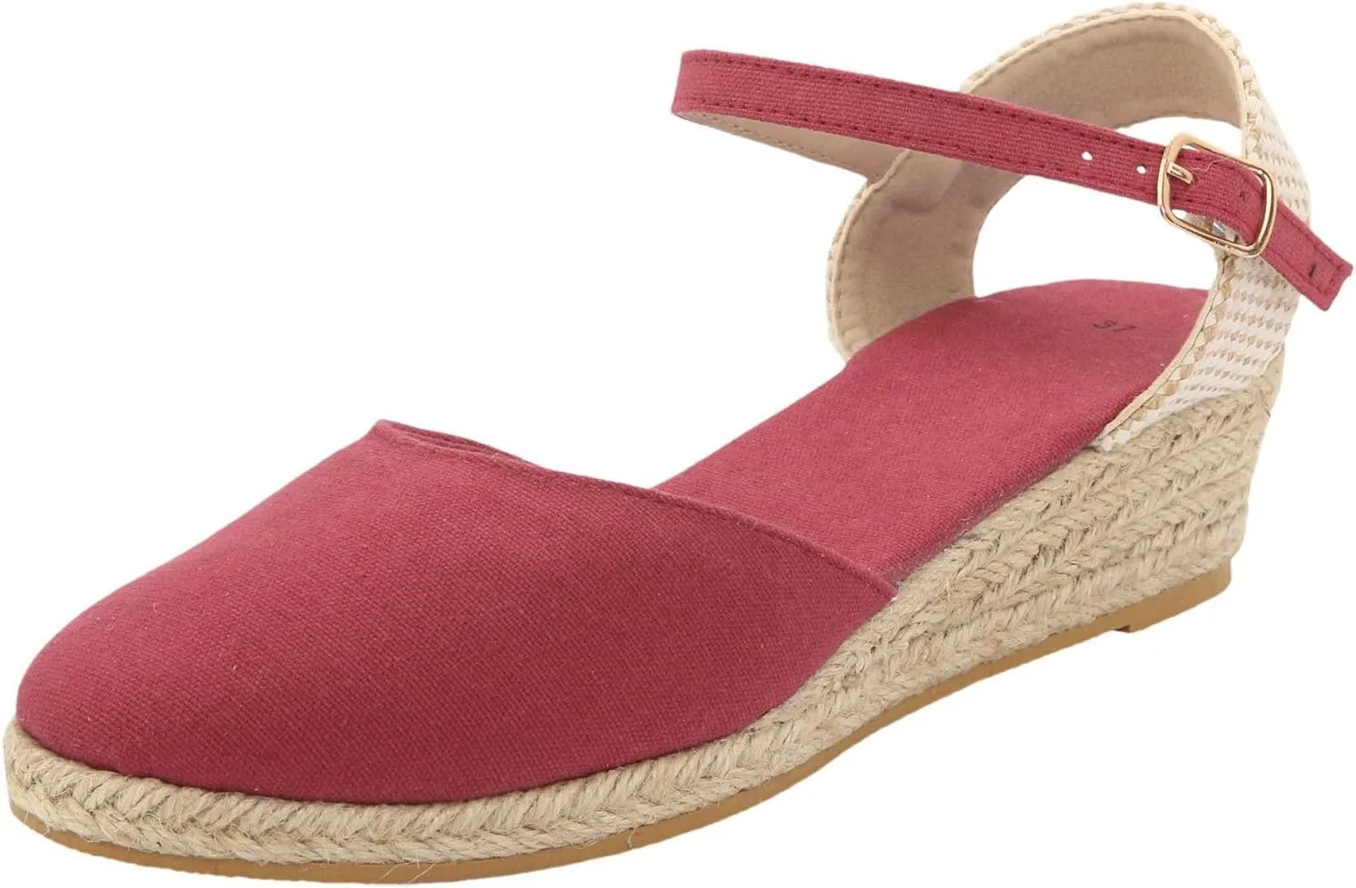 Womens Espadrilles Wedge Sandals Buckle Ankle Strap Closed Toe Classic Comfortable Platform Sandal Slip on Wedding Party Stylish Summer Dress Shoes
