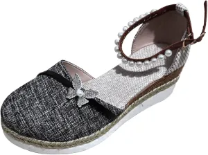 Women's Espadrilles Wedge Sandals Closed Toe Adjustable Strappy Casual Platform Sandal Wide Width Stretch Textile Beach Dressy Sandals
