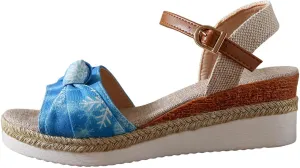 Women's Espadrilles Wedge Sandals Open Toe Adjustable Strappy Casual Platform Sandal Slip on Wedding Party Dressy Summer Shoes