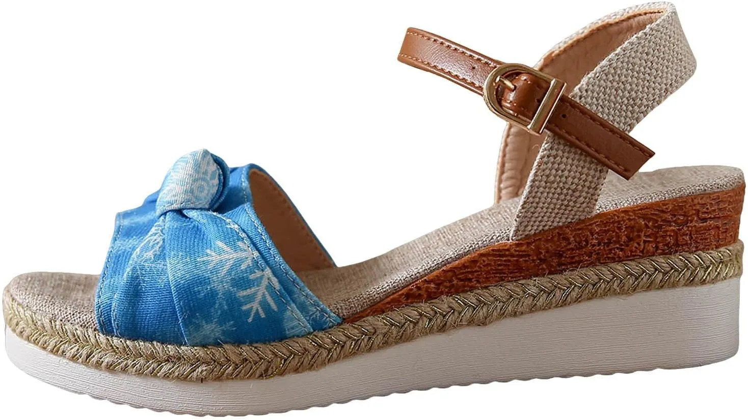 Women's Espadrilles Wedge Sandals Open Toe Adjustable Strappy Casual Platform Sandal Slip on Wedding Party Dressy Summer Shoes