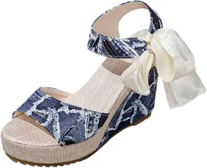 Women's Espadrilles Wedge Sandals Open Toe Ankle Strap Retro Casual Platform Sandal 2024 Fashion Trendy Stylish Summer Dress Shoes