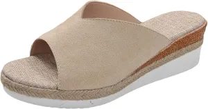 Womens Espadrilles Wedge Sandals Open Toe Slip on Vintage Comfortable Platform Sandal Heels Party Bridal Shoes Dressy Summer Shoes