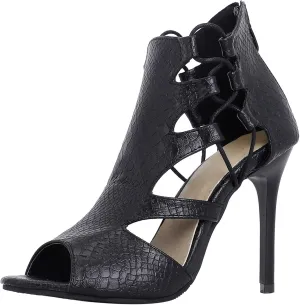 Womens Fashion Snakeskin Stiletto Heels Sandals