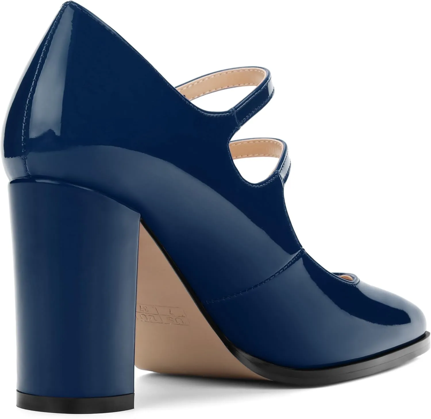 Women's High Heel Mary Jane Single Shoes, Chunky Heel Square Toe Pumps for Women, Closed Toe Work Party Dress Shoes