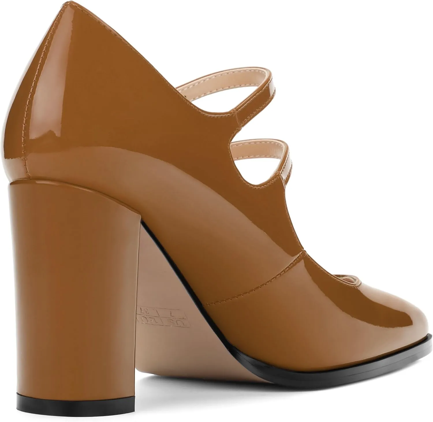 Women's High Heel Mary Jane Single Shoes, Chunky Heel Square Toe Pumps for Women, Closed Toe Work Party Dress Shoes