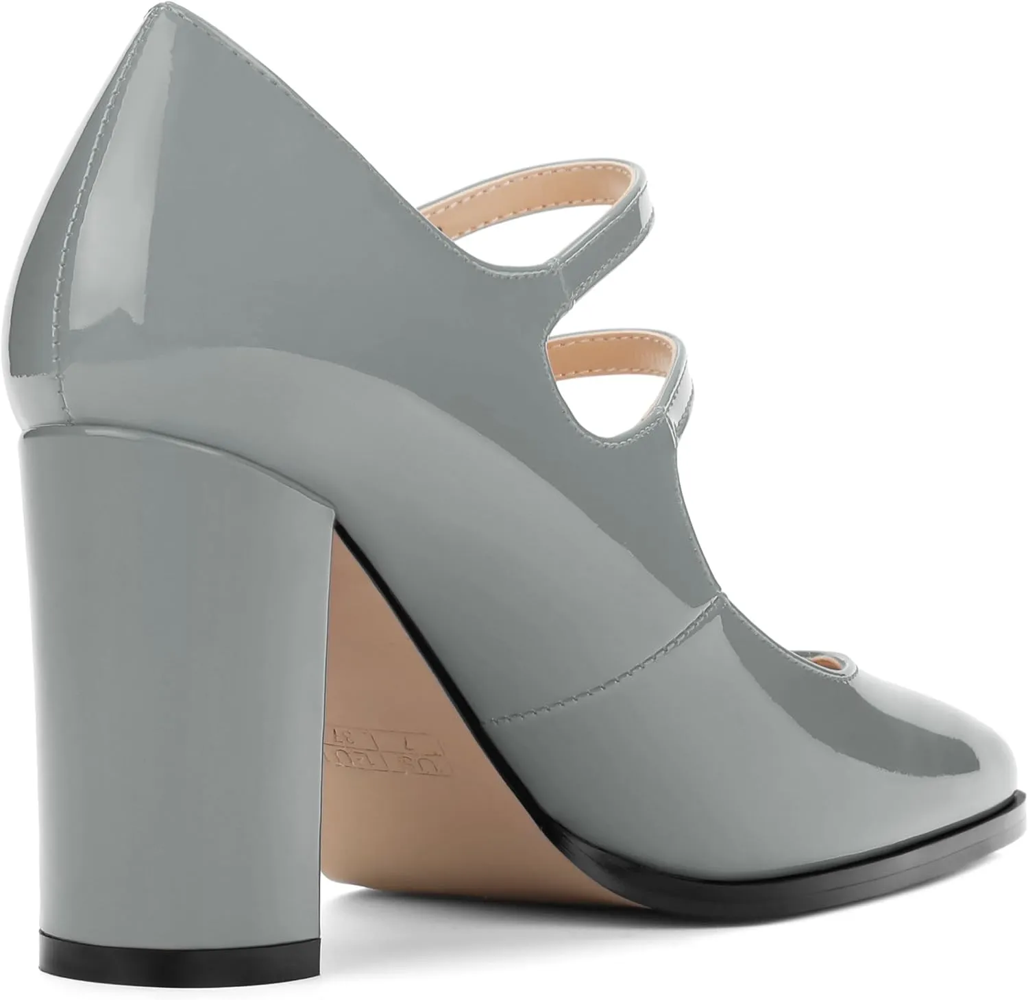 Women's High Heel Mary Jane Single Shoes, Chunky Heel Square Toe Pumps for Women, Closed Toe Work Party Dress Shoes