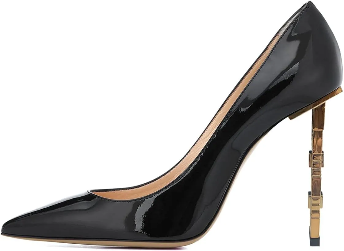 XYD Women Sexy Stiletto High Heels Evening Dress Pumps Pointed Toe Slip On Faux Suede Patent Leather Ladies Party Prom Shoes