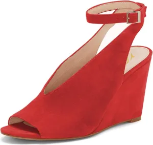 YDN Office Sandals Comfort Ankle Strap Slingback V-Cut Wedge Heels Peep Toe Fancy Buckle Up Women Shoes Size 4-15 M US