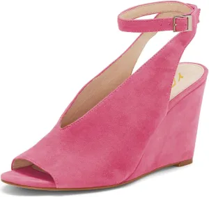YDN Office Sandals Comfort Ankle Strap Slingback V-Cut Wedge Heels Peep Toe Fancy Buckle Up Women Shoes Size 4-15 M US
