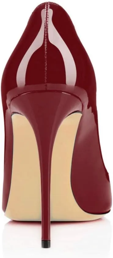 YODEKS Women's Round Toe Classic 10CM High Heel Pumps Slip On Stilettos Party Dress Shoes